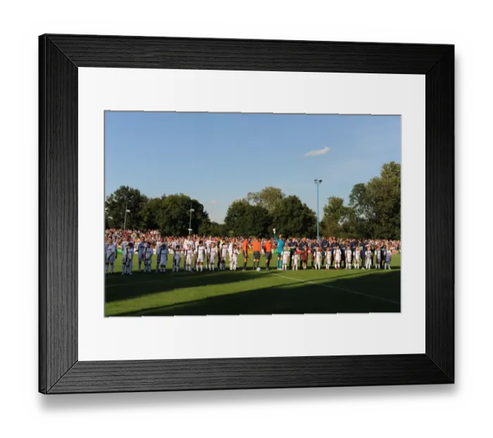 Framed Print : Arsenal and SC Columbia line up before the match