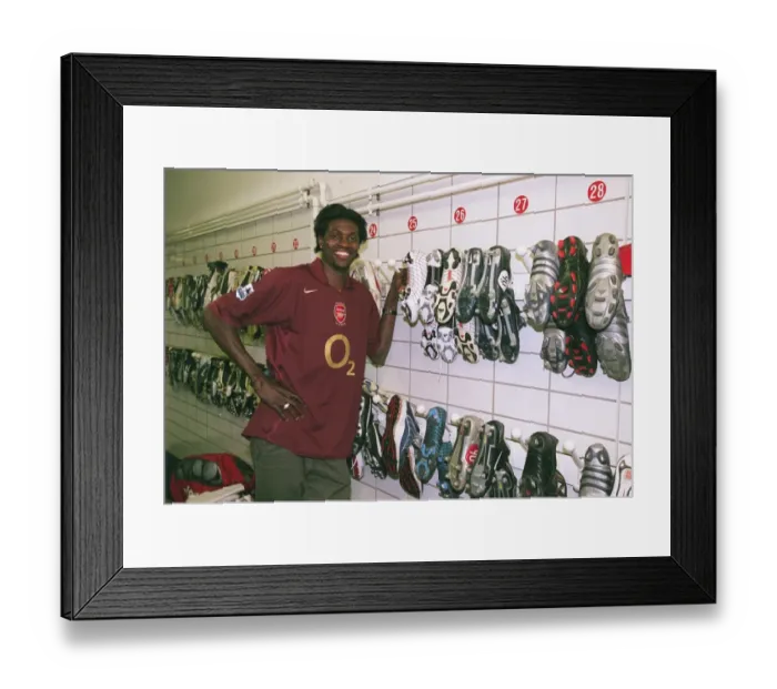 Framed Print : Arsenal Football Club: Emmanuel Adebayor at London Colney Training Ground, 2006