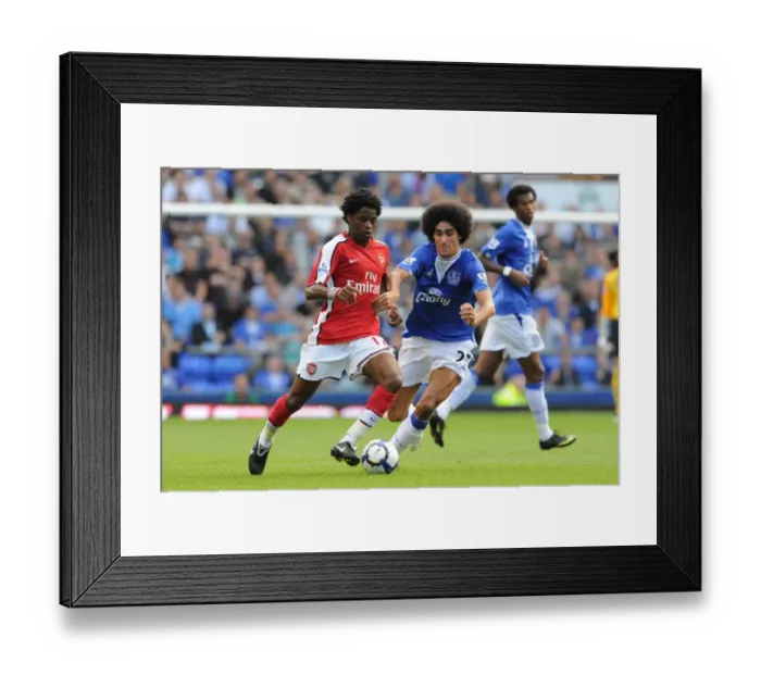 Framed Print : Song and Fellaini Clash: Arsenal's Dominance over Everton in 2009 (1:6)