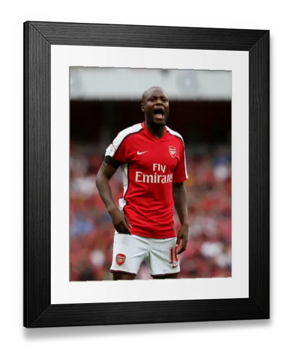 Framed Print : Arsenal's Gallas Leads Victory over Atletico Madrid (2:1), Emirates Cup, 2009
