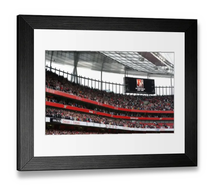 Framed Print : The late Bobby Robson the former England Manager on the big screen
