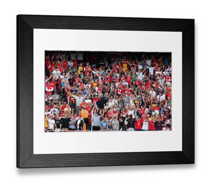 Framed Print : Arsenal fans in the family enclosure