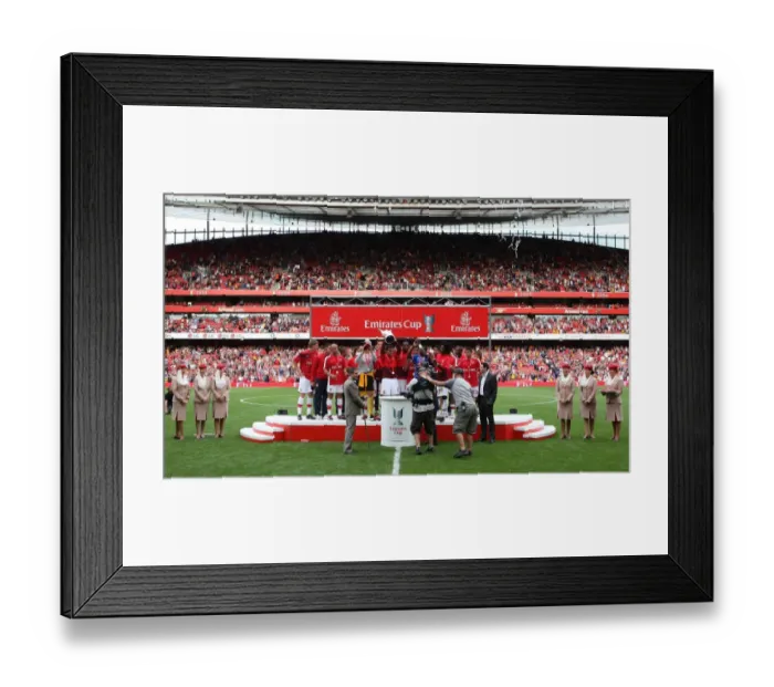 Framed Print : Arsenal Lifts Emirates Cup: 3-0 Victory Over Rangers