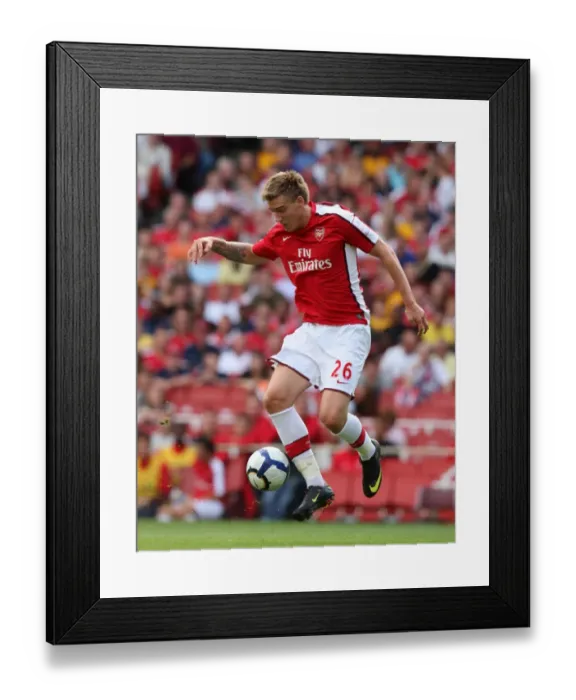 Framed Print : Arsenal's Nicklas Bendtner Scores in 3:0 Emirates Cup Victory over Rangers