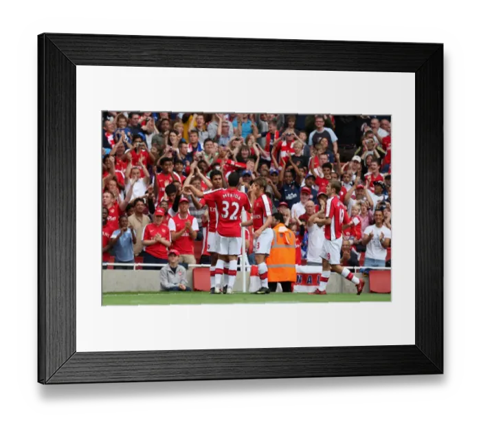 Framed Print : Triumphant Eduardo: Securing Arsenal's 3-0 Emirates Cup Victory over Rangers Framed Print : Triumphant Eduardo: Securing Arsenal's 3-0 Emirates Cup Victory over Rangers