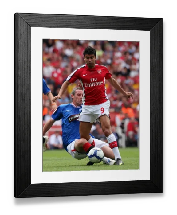 Framed Print : Arsenal's Eduardo Scores Double as They Defeat Rangers 3:0 in Emirates Cup