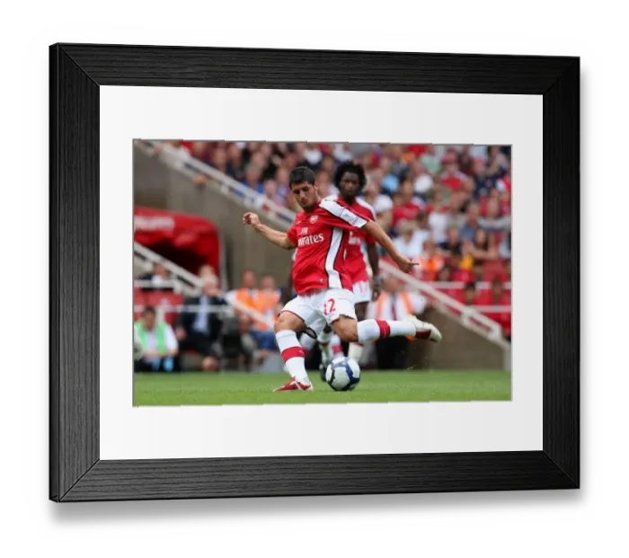 Framed Print : Fran Merida's Triumph: Arsenal's 3:0 Victory Over Rangers at Emirates Cup, 2009