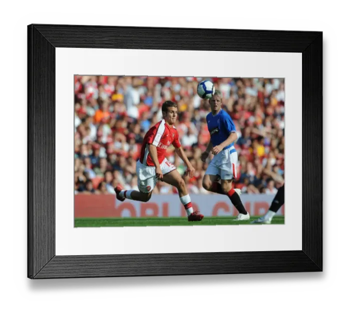 Framed Print : Arsenal's Jack Wilshere Shines in 3:0 Emirates Cup Victory over Rangers (Steven Naismith)