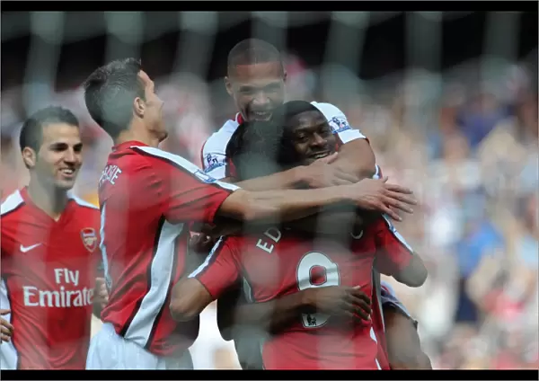 Abou Diaby celebrates scoring the 1st Arsenal goal with Kieran Gibbs