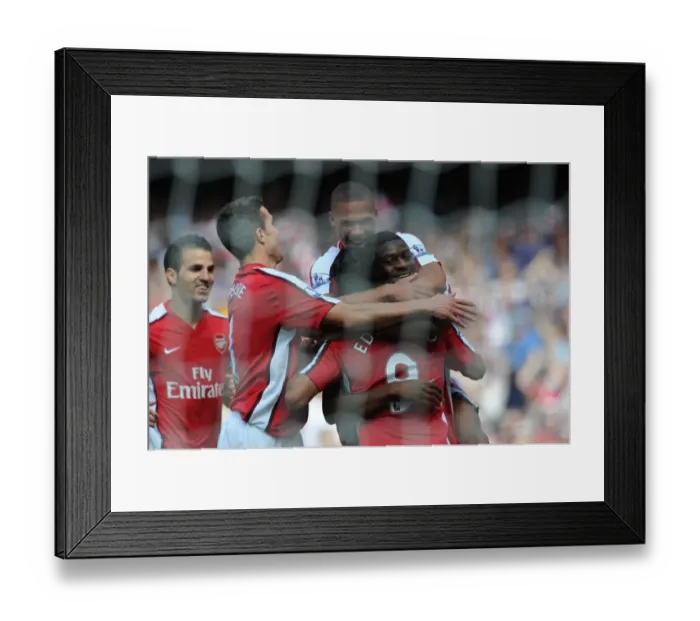 Framed Print : Abou Diaby celebrates scoring the 1st Arsenal goal with Kieran Gibbs