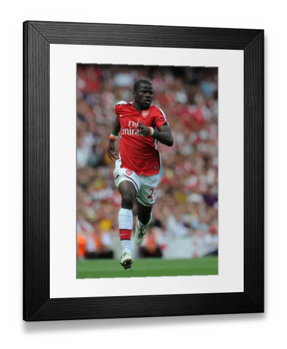 Framed Print : Arsenal's Emmanuel Eboue Celebrates Goal Against Portsmouth in 2009 Framed Print : Arsenal's Emmanuel Eboue Celebrates Goal Against Portsmouth in 2009