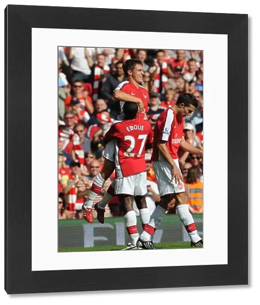 Aaron Ramsey celebrates scoring the 4th Arsenal goal