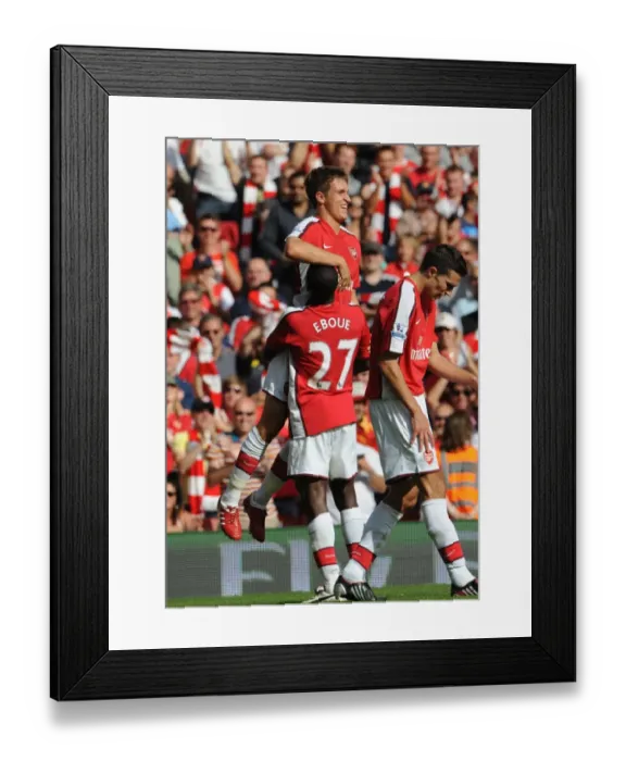 Framed Print : Aaron Ramsey celebrates scoring the 4th Arsenal goal Framed Print : Aaron Ramsey celebrates scoring the 4th Arsenal goal