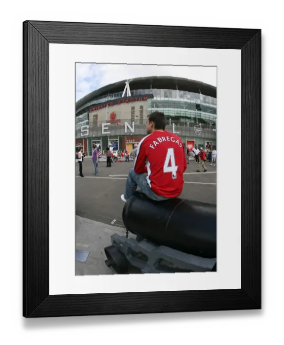 Framed Print : Arsenal fan outside the stadium Framed Print : Arsenal fan outside the stadium