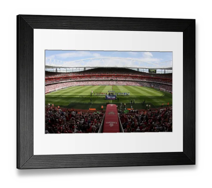 Framed Print : Arsenal and Portsmouth team line up before the match