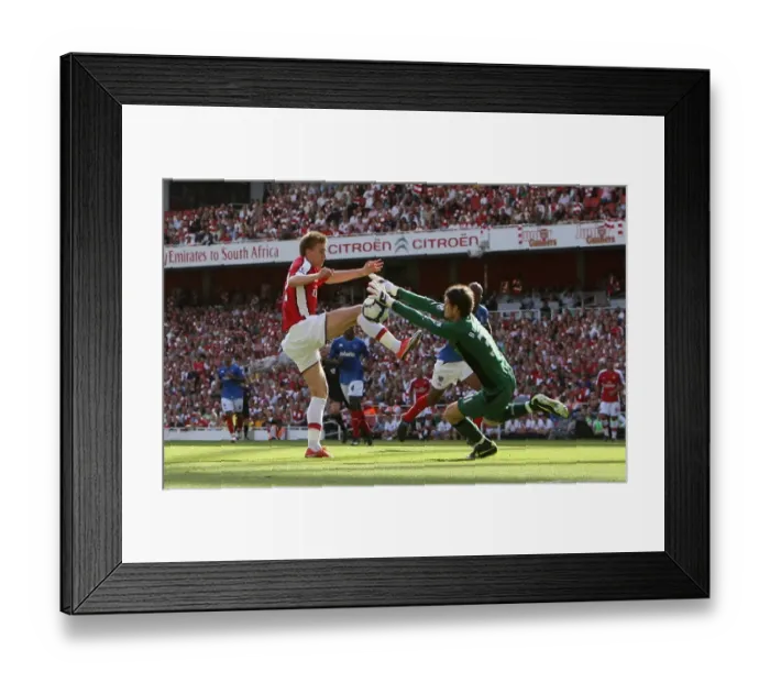 Framed Print : Nicklas Bendtner (Arsenal) Asmir Begovic (Portsmouth)