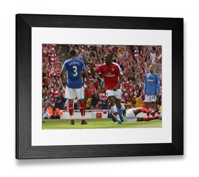 Framed Print : Abou Diaby celebrates scoring his and Arsenals 1st goal Framed Print : Abou Diaby celebrates scoring his and Arsenals 1st goal