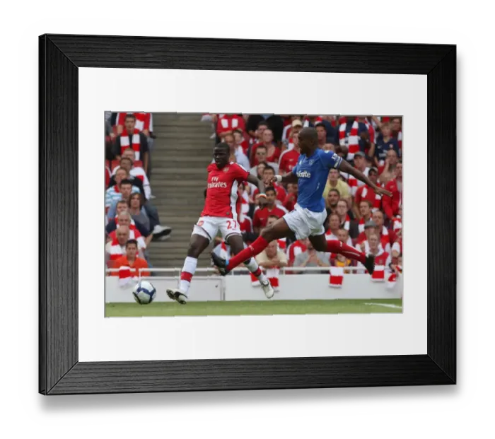 Framed Print : Emmanuel Eboue (Arsenal) Sylvain Distin (Portsmouth)