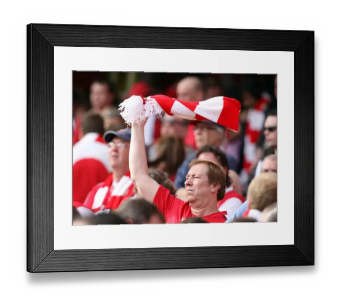 Framed Print : Arsenal fan with his scarve