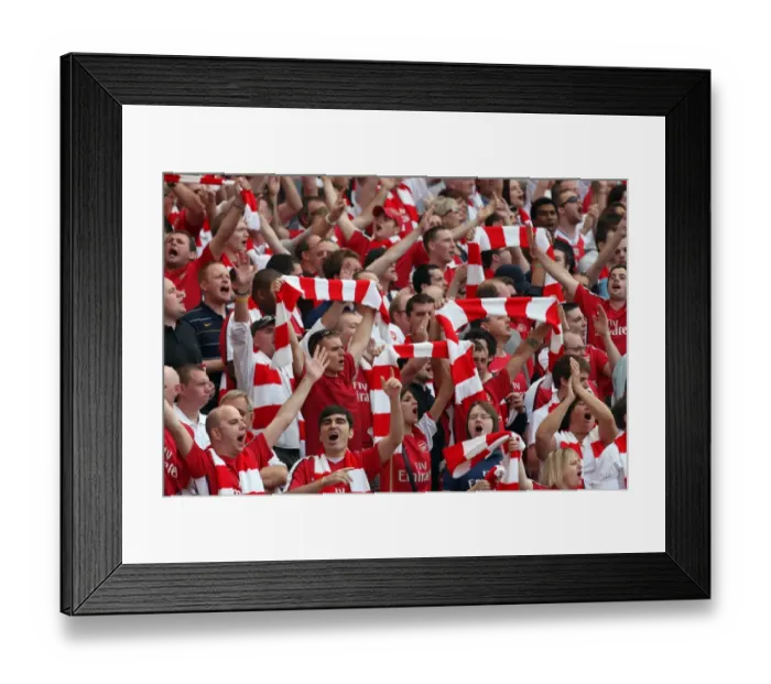 Framed Print : Arsenal fans with their scarves