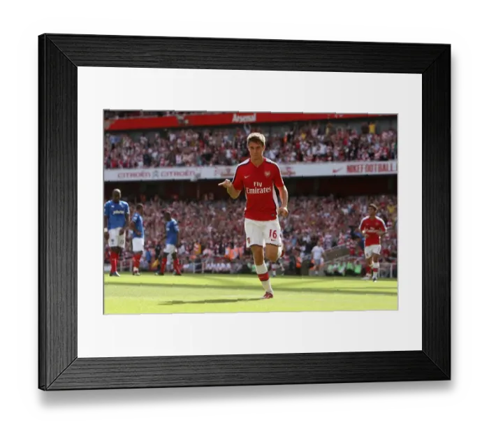 Framed Print : Aaron Ramsey celebrates scoring Arsenals 4th goal Framed Print : Aaron Ramsey celebrates scoring Arsenals 4th goal