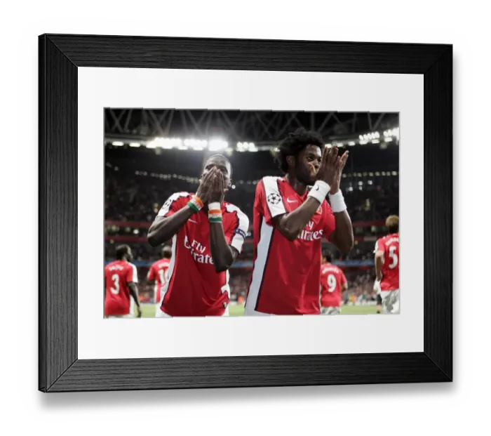 Framed Print : Eboue and Song: Unstoppable Duo - Arsenal's 3:1 Champions League Victory over Celtic (26 / 8 / 09)