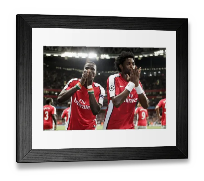 Framed Print : Eboue and Song: Unforgettable Moment as Arsenal Secures 3-1 Victory over Celtic in UEFA Champions League