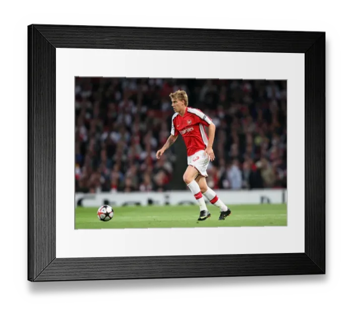 Framed Print : Nicklas Bendtner's Goal Secures Arsenal's 3-1 Victory over Celtic in UEFA Champions League Qualifier