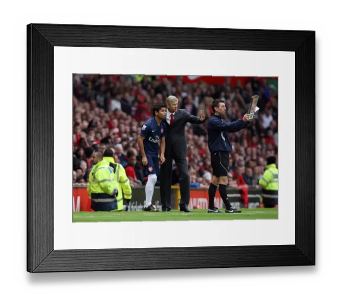 Framed Print : Arsene Wenger the Arsenal Manager gives Eduardo Framed Print : Arsene Wenger the Arsenal Manager gives Eduardo