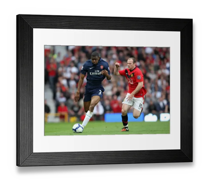 Framed Print : Abou Diaby (Arsenal) Wayne Rooney (Man Utd)