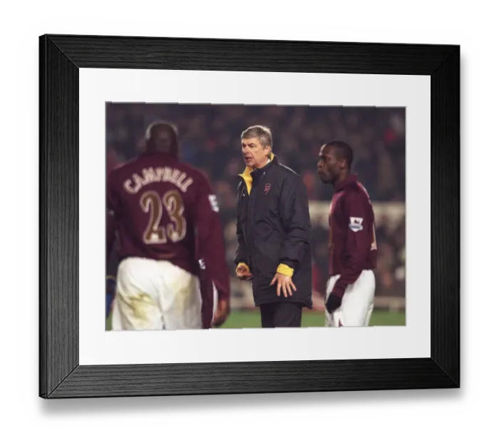 Framed Print : Arsene Wenger Rallies Arsenal Players Before Extra Time in Carling League Cup Final Against Wigan Athletic, Highbury, London, 2005 Framed Print : Arsene Wenger Rallies Arsenal Players Before Extra Time in Carling League Cup Final Against Wigan Athletic, Highbury, London, 2005