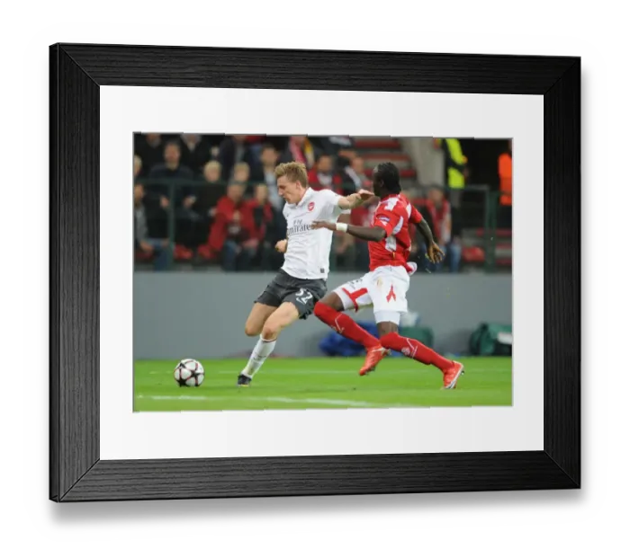 Framed Print : Bendtner Scores First Arsenal Goal Against Standard Liege, 3-2 Win in Champions League Framed Print : Bendtner Scores First Arsenal Goal Against Standard Liege, 3-2 Win in Champions League