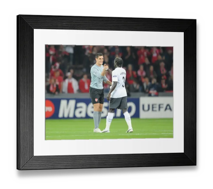Framed Print : Vito Mannone and Bacary Sagna celebrate the Arsenal victory Framed Print : Vito Mannone and Bacary Sagna celebrate the Arsenal victory