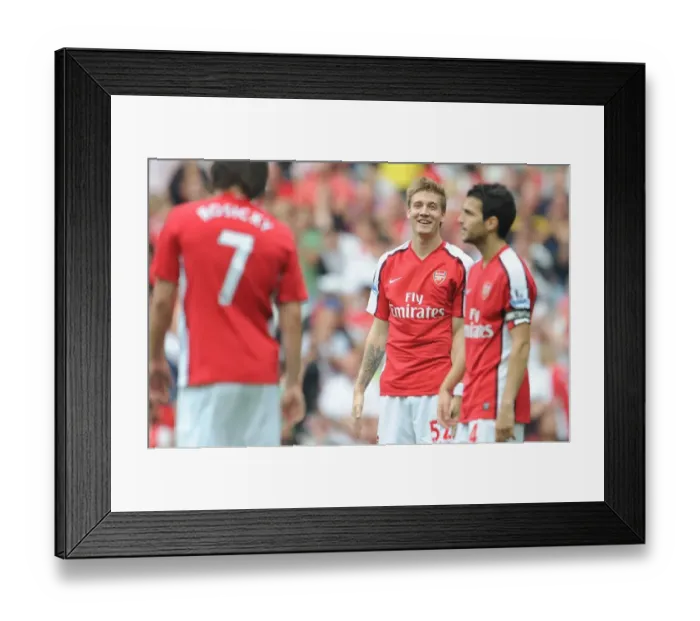 Framed Print : Arsenal's Nicklas Bendtner Scores in 4-0 Victory over Wigan Athletic at Emirates Stadium, 2009