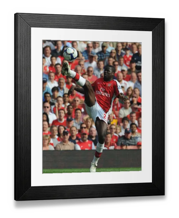 Framed Print : Arsenal's Emmanuel Eboue Celebrates Goal Against Wigan Athletic in 4-0 Victory, Barclays Premier League, Emirates Stadium, London, September 19, 2009 Framed Print : Arsenal's Emmanuel Eboue Celebrates Goal Against Wigan Athletic in 4-0 Victory, Barclays Premier League, Emirates Stadium, London, September 19, 2009