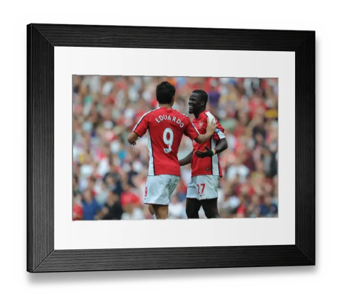 Framed Print : Eboue and Eduardo: Unstoppable Duo - Arsenal's 4-0 Thrashing of Wigan Athletic, 2009 Framed Print : Eboue and Eduardo: Unstoppable Duo - Arsenal's 4-0 Thrashing of Wigan Athletic, 2009