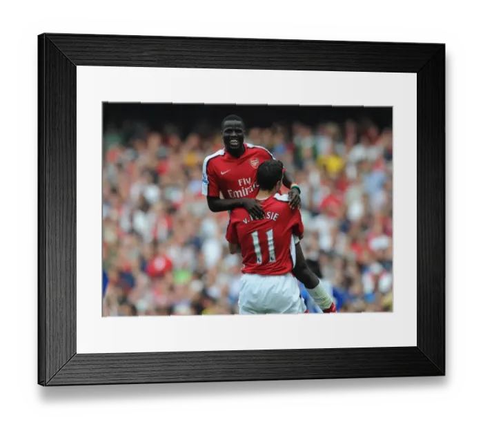 Framed Print : Eboue and van Persie: Unstoppable Arsenal Duo Celebrates 4-0 Over Wigan Athletic Framed Print : Eboue and van Persie: Unstoppable Arsenal Duo Celebrates 4-0 Over Wigan Athletic