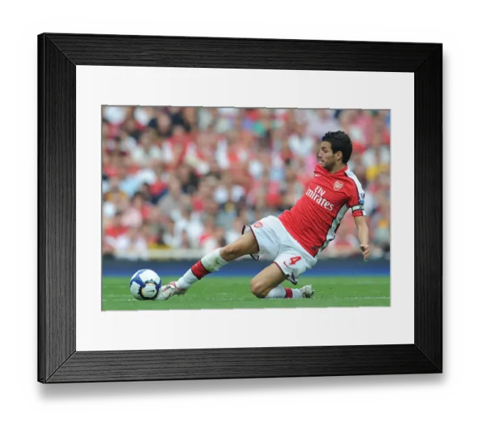 Framed Print : Arsenal's Unstoppable Force: Cesc Fabregas Shines in 4-0 Victory over Wigan Athletic, Emirates Stadium, 2009