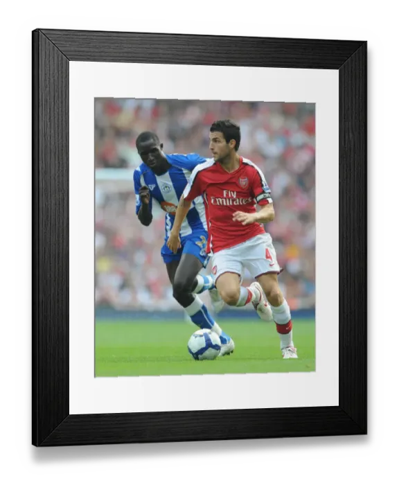 Framed Print : Arsenal's 4-0 Victory: Cesc Fabregas Shines in Dominant Performance against Wigan Athletic, Emirates Stadium, 2009 Framed Print : Arsenal's 4-0 Victory: Cesc Fabregas Shines in Dominant Performance against Wigan Athletic, Emirates Stadium, 2009