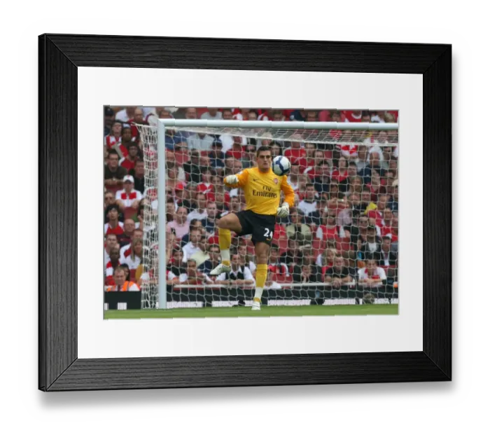 Framed Print : Vito Mannone's Shine: Arsenal's 4-0 Victory Over Wigan Athletic, Barclays Premier League, Emirates Stadium (September 19, 2009)