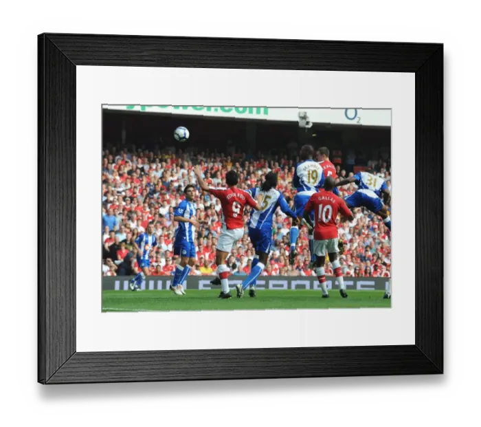 Framed Print : Thomas Vermaelen outjumps Titus Bramble to score the 1st Arsenal goal Framed Print : Thomas Vermaelen outjumps Titus Bramble to score the 1st Arsenal goal