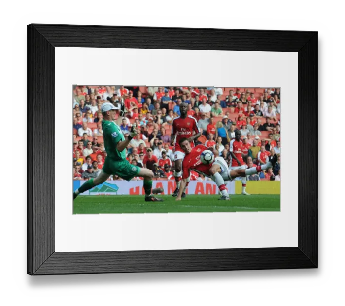 Framed Print : Robin van Persie (Arsenal) Chris Kirkland (Wigan)