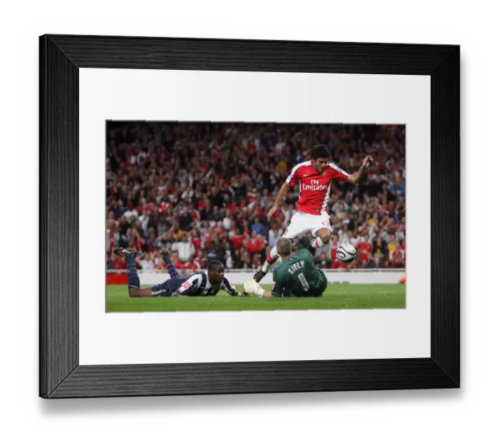 Framed Print : Carlos Vela Scores Arsenal's Second Goal Against West Bromwich Albion in Carling Cup