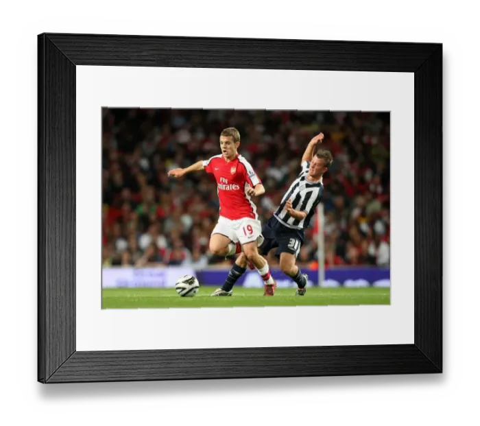 Framed Print : Arsenal's Jack Wilshere Scores Twice in Carling Cup Victory over West Brom's Simon Cox (2:0)