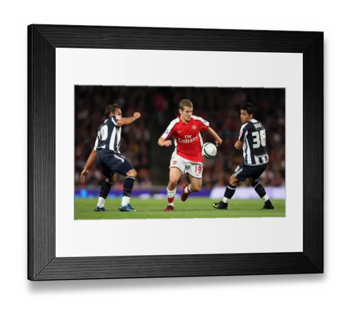 Framed Print : Arsenal's Jack Wilshere Scores Brace as Gunners Defeat West Brom 2:0 in Carling Cup Third Round