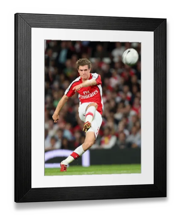 Framed Print : Aaron Ramsey Scores in Arsenal's 2:0 Carling Cup Victory over West Brom