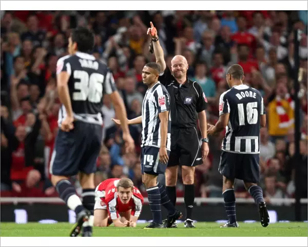 Arsenal's Jerome Thomas Red-Carded by Referee in Carling Cup Clash Against West Bromwich Albion