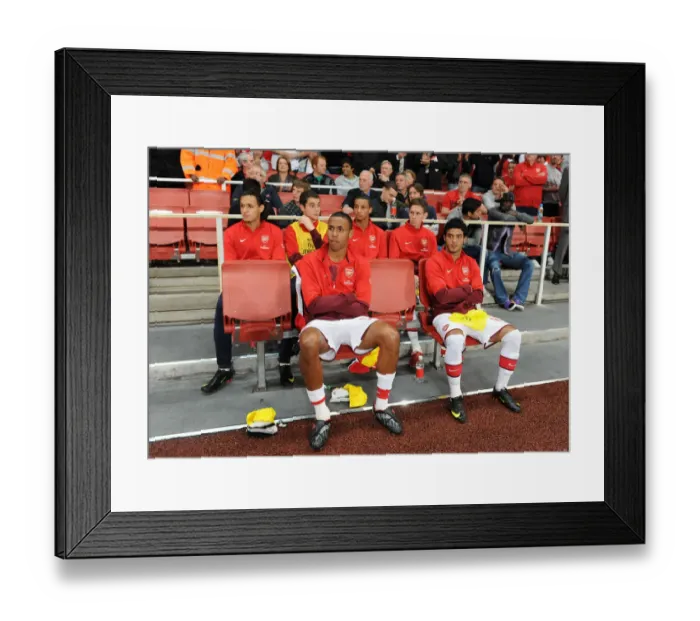 Framed Print : Arsenal subs (L>R) Nacer Barazite