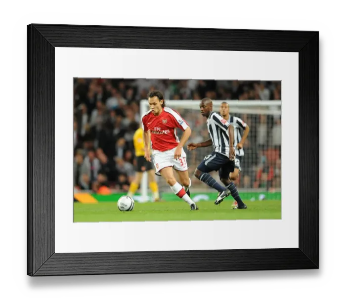Framed Print : Nacer Barazite (Arsenal) Youssouf Mulumbu (WBA)