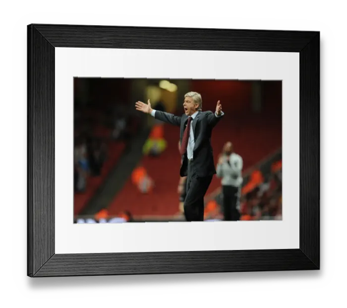 Framed Print : Arsene Wenger Celebrates Arsenal's 2-0 Carling Cup Victory Over West Brom